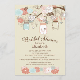 Rustisch land Mason Jar Vrijgezellenfeest Kaart