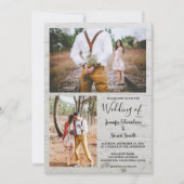 Rustisch land met houten foto's collage bruiloft kaart (Voorkant)