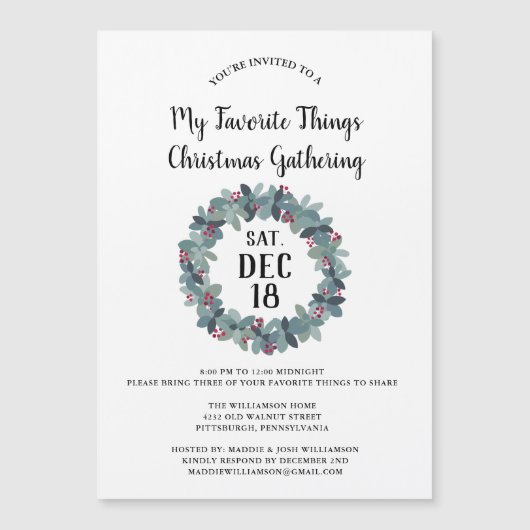 Rustisch land met kerstfeestfeest Magnet (Voorkant)