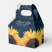 Rustisch land Navy Blue Wood Sunflower Wedding Bedankdoosjes (Achterkant)