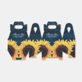 Rustisch land Navy Blue Wood Sunflower Wedding Bedankdoosjes (Uitgevouwen)