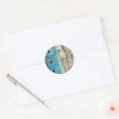 Rustisch land Old Barn Wood Blauwgroen Blue Flower Ronde Sticker (Envelop)