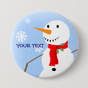 Rustisch Land Old Fashioned Snowman Ronde Button 7,6 Cm