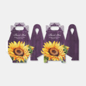 Rustisch land Paars Wood Sunflower Wedding Bedankdoosjes (Uitgevouwen)