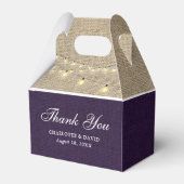 Rustisch land Paarse bruiloft bedankt Bedankdoosjes (Voorkant Zijde)