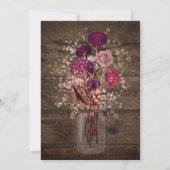Rustisch land Paarse Mason Jar country Weddenschap Kaart (Achterkant)