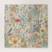 Rustisch land Pastel Wildflower Sage Green Legpuzzel (Verticaal)
