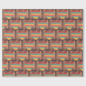Rustisch Land Rainbow Wooden Heart Cadeaupapier (Vlak)