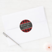 Rustisch Land Red Black Buffalo geplakt Modern Ronde Sticker (Envelop)