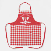 Rustisch Land Red Gingham Custom Baking Queen Schort (Voorkant)