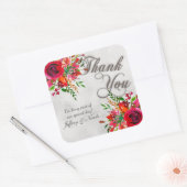 Rustisch land Rood Roses Spring Wedding Vierkante Sticker (Envelop)