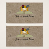 Rustisch land Rooster Boerderij Kraft Product Labe Visitekaartje (Voorkant /achterkant)