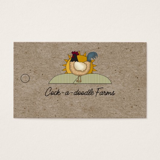 Rustisch land Rooster Boerderij Kraft Product Labe Visitekaartje (Voorkant)