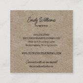 Rustisch Land Rooster Chicken Boerderij Fresh Eggs Vierkante Visitekaartje (Achterkant)