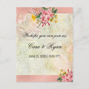 Rustisch  land Roze Floral Elegant RSVP Briefkaart