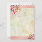 Rustisch  land Roze Floral Elegant Save The Date (Achterkant)