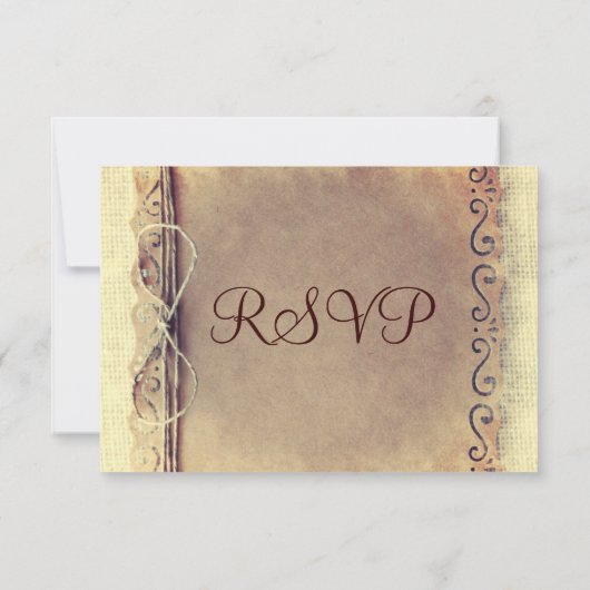 Rustisch land — RSVP — Bintage-weddenschap (Achterkant)