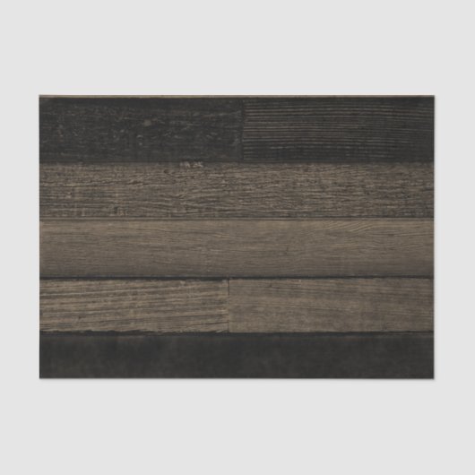 Rustisch land Sepia Black Wood Textuur Tissuepapier (Voorkant)