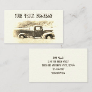 Rustisch land Sepia Brown Boerderij Truck Visitekaartje