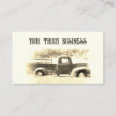 Rustisch land  Sepia Brown Boerderij Truck Visitekaartje (Voorkant)