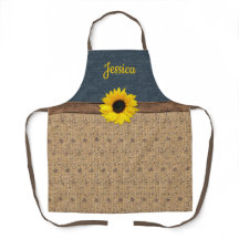 Rustisch land Simulated Burlap Denim Sunflower