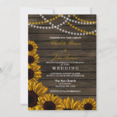 Rustisch Land Sunflower Barn Wood Wedding Kaart (Voorkant)