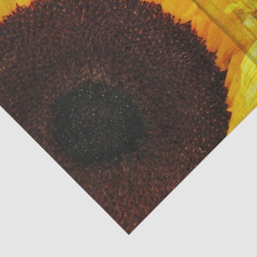 Rustisch Land Sunflower Blauwgroen Wood Tissuepapier (Detail)