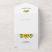 Rustisch Land Sunflower Bouquet Floral Wedding All In One Uitnodiging (Buitenkant)
