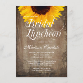 Rustisch Land Sunflower Bridal Luncheon Invite 2 Kaart