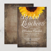 Rustisch land Sunflower Bridal Luncheon Invites Kaart (Voorkant / Achterkant)