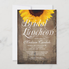 Rustisch land Sunflower Bridal Luncheon Invites Kaart