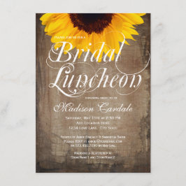 Rustisch land Sunflower Bridal Luncheon Invites Kaart