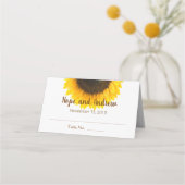 Rustisch land Sunflower Floral Wedding Plaatskaartje (Achterkant)