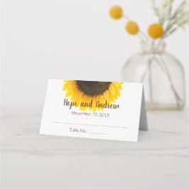 Rustisch land Sunflower Floral Wedding Plaatskaartje