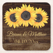 Rustisch Land Sunflower Onderzetter (Voorkant)