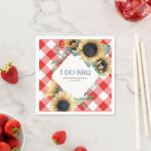 Rustisch Land Sunflower Red Gingham Barn Wedding Servet (Insitu)