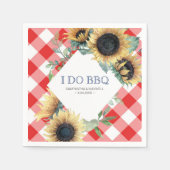 Rustisch Land Sunflower Red Gingham Barn Wedding Servet (Voorkant)