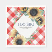 Rustisch Land Sunflower Red Gingham Barn Wedding Servet (Voorkant)