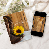 Rustisch Land Sunflower Western Wedding Reis Kaart