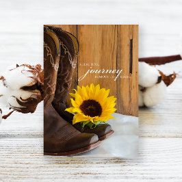 Rustisch Land Sunflower Western Wedding Reis Kaart