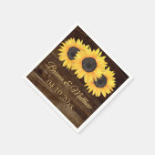 Rustisch Land Sunflower Wood Cocktail Napkin Servet (Hoek)