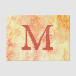 Rustisch land Textuur Bleek Geel Rust Monogram Tissuepapier