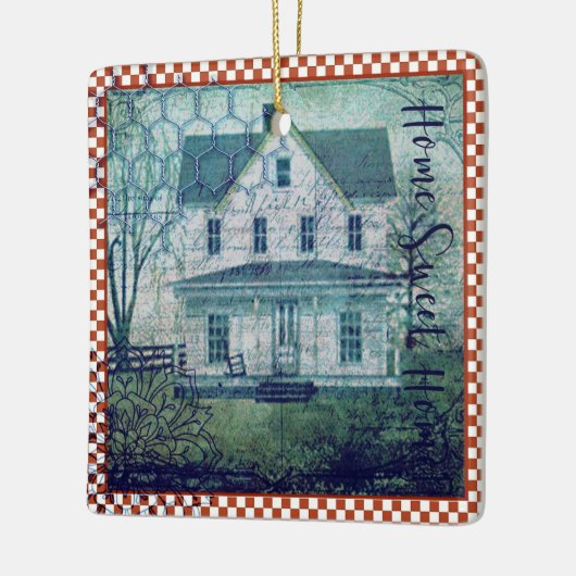 Rustisch  Land Thuis Ephemera Keramisch Ornament (Links)