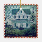 Rustisch  Land Thuis Ephemera Keramisch Ornament (Achterkant)