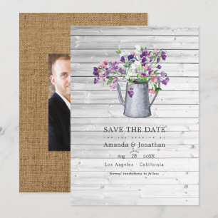 Rustisch Land Tuin Sweet Pea Floral Wedding Save The Date