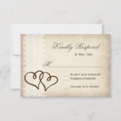 Rustisch land, tweekleurig bruiloft RSVP-kaarten RSVP Kaartje (Voorkant)