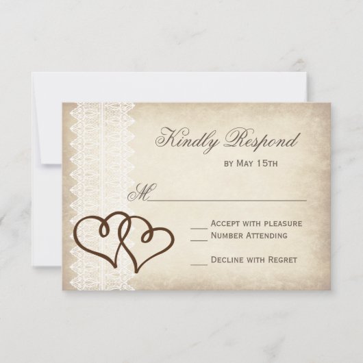 Rustisch land, tweekleurig bruiloft RSVP-kaarten RSVP Kaartje (Voorkant)