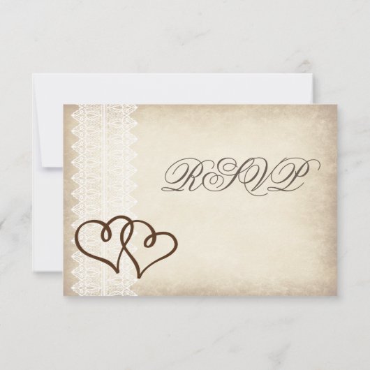 Rustisch land, tweekleurig bruiloft RSVP-kaarten RSVP Kaartje (Achterkant)