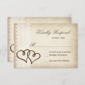 Rustisch land, tweekleurig bruiloft RSVP-kaarten RSVP Kaartje (Voorkant / Achterkant)