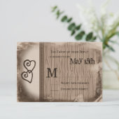 Rustisch land, tweekleurig bruiloft RSVP-kaarten RSVP Kaartje (Staand voorkant)